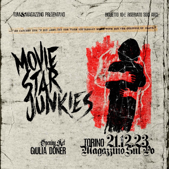 Movie Star Junkies e Giulia Döner tornano giovedì 21 dicembre 2023 al Magazzino sul Po, Torino